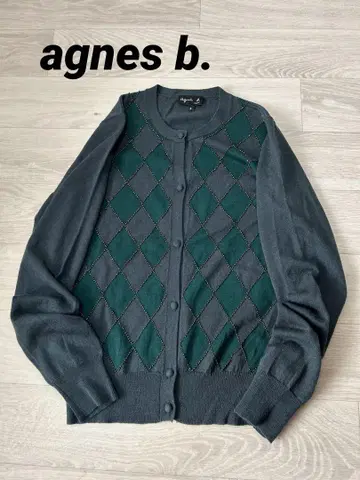 agnes b. 에네스베 아가일 무늬 가디건 2