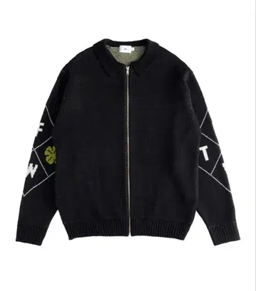 FTW 블랙 집업 니트 스웨터