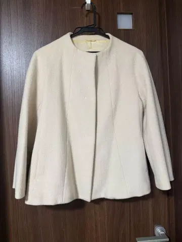 아이보리 노카라 자켓 울 혼방 36