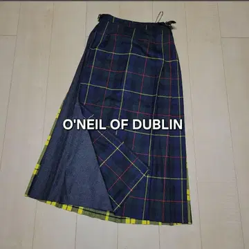 미사용 O'NEIL OF DUBLIN 체크 무늬 랩 스커트