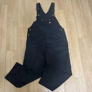 Dickies 블랙 코튼 오버롤