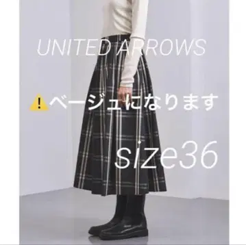 UNITED ARROWS P 체크 타프타 스커트