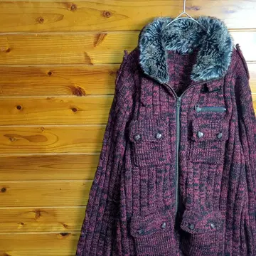 니트 자켓 니트 블루종 LL XL 2XL 빨간색 블랙 퍼 집업