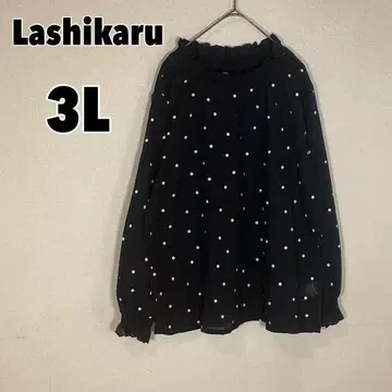 Lashikaru 시마무라 (3L) 도트 무늬 블라우스 빅 사이즈