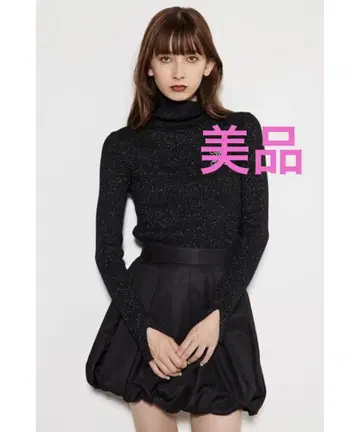 [ 새상품급 ] rienda 라메 루즈 HN 워셔블 knit TOP