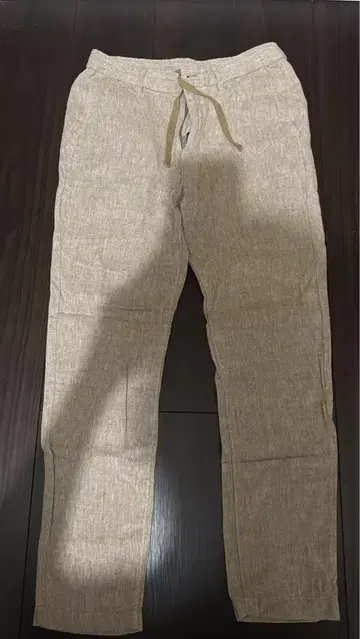 린넨 혼방 베이지 바지