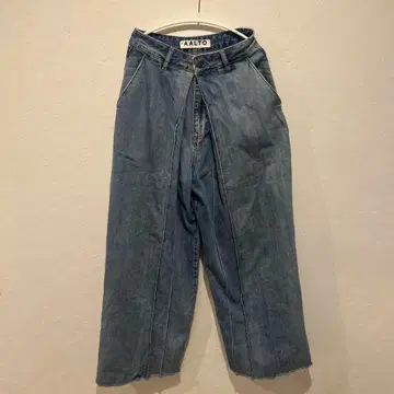 AALTO 아르토 34 프론트 플리츠 와이드 데님 팬츠