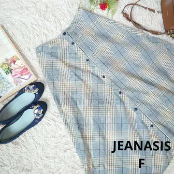 컨디션 최상 JEANASIS 롱 플레어 스커트 (M 상당) 타탄 체크