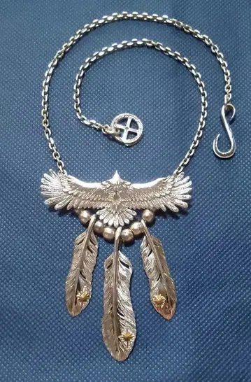 SAAD 사드 이글 페더 체크 태양신 SILVER 925