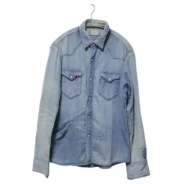 N-394 BLUE BLUE 리페어 데님 셔츠 3 블루블루