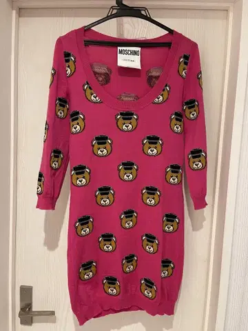 모스키노 핑크 원피스 곰돌이