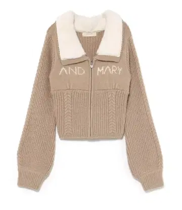 [택 포함 새상품] andmary Mary 로고 집업 탑 베이지