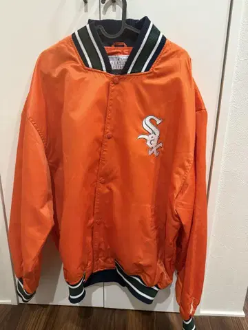 STARTER 화이트 양말 바시티 자켓 XL