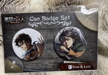 새상품 미개봉 진격의 거인 캔뱃지 세트 [ 엘렌&리바이 ] C