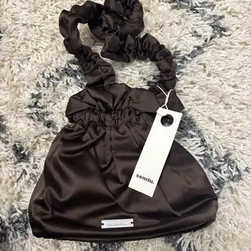 somliu 브라운 새틴 숄더백