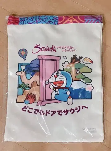 [ 간사이 만박 한정판 ] 도라에몽 토트백 사우디아라비아관