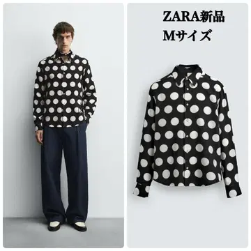 완판템 ZARA 해리 램버트 콜라보 도트 무늬 셔츠 M 택 포함 새상품