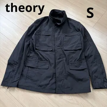 theory/띠어리/밀리터리 자켓/스탠드 카라/후드/블랙