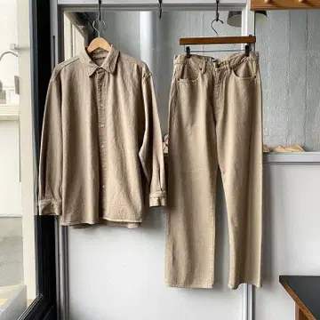 AURALEE BOTANICAL DENIM PANTS BROWN