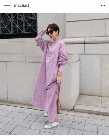 machatt 마차트 스트라이프 셔츠 드레스