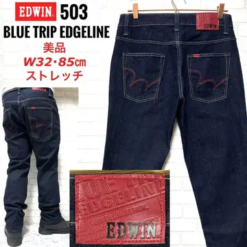 새상품급 EDWIN 503 블루트립 엣지라인 다크 네이비 스트레치 데님