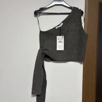 ZARA 그레이 한쪽 소매 뷔스티에 M