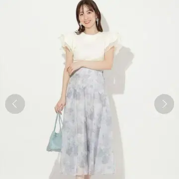 새상품급 윌 셀렉션 [프리] 롱 스커트 꽃무늬 블루
