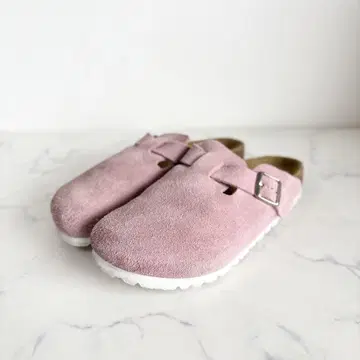 버켄스탁 40 26.0 보스턴 샌들 스웨이드 핑크