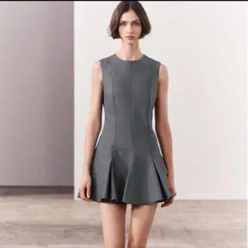 새상품 ZARA 퓨어 계열 그레이 플리츠 원피스 미니 기장 [ S ]