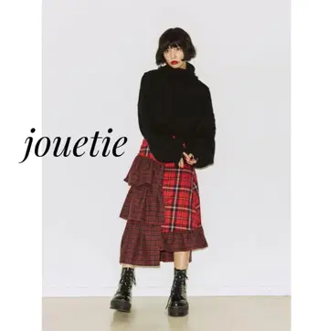jouetie 아지메 헴 캉캉 스커트 빨간색 체크 프릴