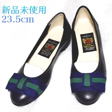 MIHAMA 23.5cm 미사용 새상품 그로그랭 리본 네이비 커터 신발