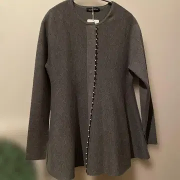 미사용 모조 진주 페플럼 풀오버