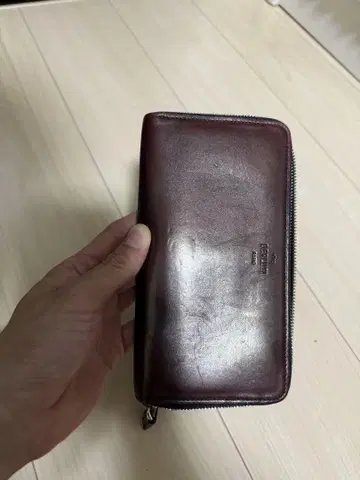 버건디 가죽 장지갑 벨루티 Berluti