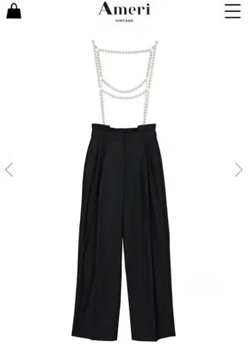 DROP PEARL SUSPENDER PANTS S 사이즈
