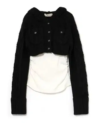 andmary Mary logo cable knit set black