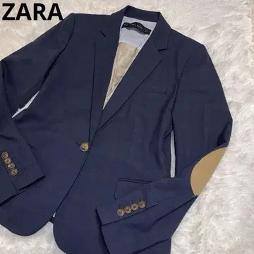새상품급 ZARA 자라 네이비 체크 무늬 테일러드 자켓