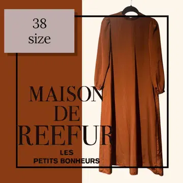 MAISON DE REEFUR 브라운 도트 무늬 원피스 38 사이즈