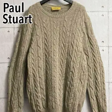 이탈리아제 Paul Stuart 캐시미어 혼방 케이블 니트 스웨터 46