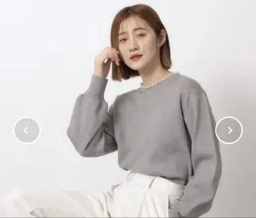 OPAQUE.CLIP 펄 조 디자인 넥 라메 니트 풀오버 새상품