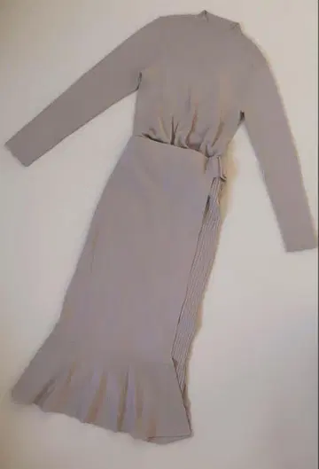 rienda 베이지 롱 니트 원피스