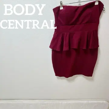 새상품급 BODY CENTRAL [프리] 버건디 페플럼 드레스