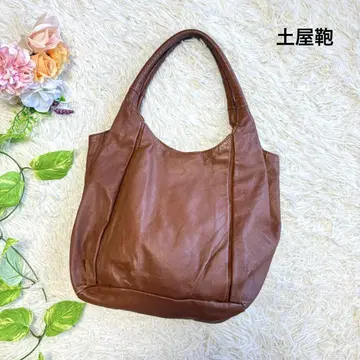 [츠치야 가방 제작소] 쉬폰 루프 토트 백 소프트 가죽 브라운