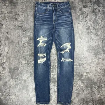 AMERICAN EAGLE 하이라이즈 제깅스 데미지 데님 US2