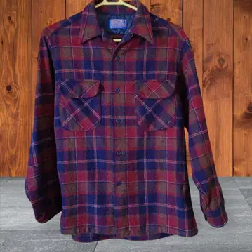 새상품급 70s PENDLETON 울 마드라스 체크 셔츠 M 사이즈