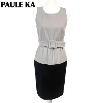 [ 새상품급 ] PAULE KA 슬리브리스 울 원피스 그레이지 x 블랙
