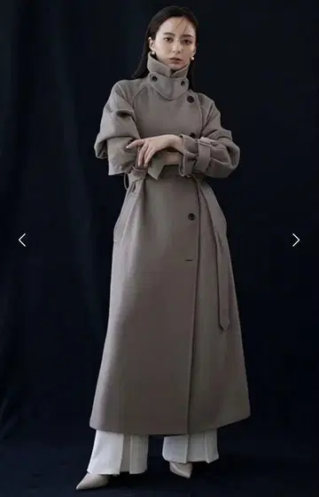 anuans 2023AW 울 트렌치코트 카키 그레이