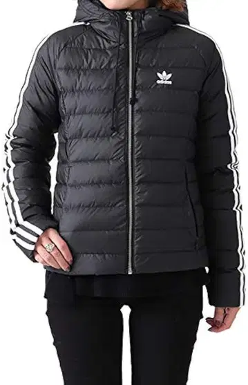 adidas 오리지널스 트레포일 슬림핏 후드 다운 자켓
