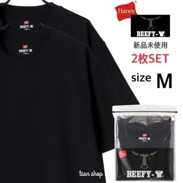 [헤인즈] 미사용 새상품 비피 무지 티셔츠 남녀 공용 블랙 2장 M