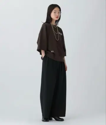 미니 쭈리 6부 소매 프린트 T 렙심 브라운