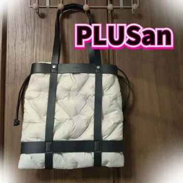 PLUSan 베이지 퀼팅 숄더백